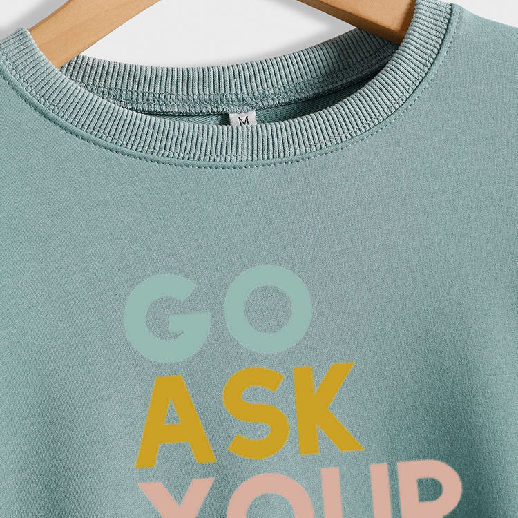 Go Ask Your Dad Fashion Women's Letter Loose Long Sleeve Sweater Women