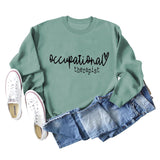 Ergotherapeutin Rundhals Brief Herz Pullover Lose Langarm Weibliche