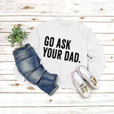 Rundhals-Oberteile mit Buchstaben, langärmelig, GO ASK-Aufdruck, lockeres Sweatshirt