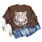GAME DAY Tiger Letter Loose Bottom Lange Ärmel Übergröße Sweatshirt Damen