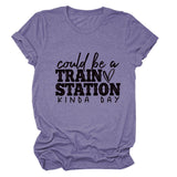 Summer Court Be a Train T-shirt à manches courtes et col rond pour femme