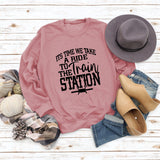 ITS TIME WE TAKE Letters Autumn and Winter Round Neck Fashion Tops Long-sleeved Sweater Women