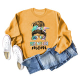 2023 SENIOR MOM Bowknot Letter Loose bottomed Long Sleeve Oversize Sweater
