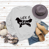 Life Is Golden Rundhalsausschnitt Buchstaben Locker Langarm Großer Pullover