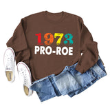 1973 PRO ROE Letter Ladies Bottoming Long Sleeve Sweater