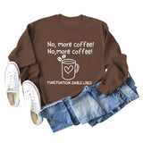 No More Coffee Heart Letters Loose Long-sleeved Women's Sweatshirt