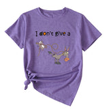 Damen-T-Shirt mit Aufschrift „I Don't Give A Funny Pattern“, lässig, kurzärmelig