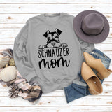SCHNAUZER MOM Rundhals Brief frauen Sweatshirt Druck Lose Langarm