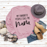MY FAVORITE PEOPLE Buchstaben Rundhals Mode Tops Langärmliges bedrucktes Damen Sweatshirt