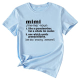 Damen-Hemd mit englischem Buchstaben „Mimi“, lässig, Rundhalsausschnitt, lockeres Kurzarmhemd