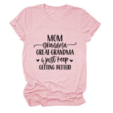 MOM GRANDMA GREAt FASHION LEttER CREWNECK SHORt SLEEVE T-SHIRt WOMENT-Shirt