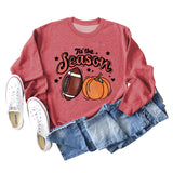 Tis' The Season – pull à manches longues et col rond pour femme, ample, avec lettres de citrouille, Halloween