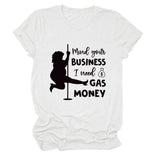 T-Shirt ample à manches courtes et col ras du cou pour l'été, à la mode, faites attention à vos affaires