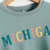 MICHIGAN Letter Fashion Women's Sweater Printing Round Neck Long Sleeve