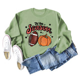 Tis' The Season – pull à manches longues et col rond pour femme, ample, avec lettres de citrouille, Halloween