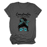 Koordinator des gesamten stilvollen Kurzarm-T-Shirts mit Rundhalsausschnitt