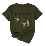 Damen-T-Shirt mit Aufschrift „I Don't Give A Funny Pattern“, lässig, kurzärmelig