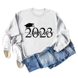 Klasse von 2023 Hut Buchstaben Bottoming Langärmeliger Pullover für Frauen Auf Lager
