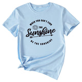 Wenn Sie das kurzärmlige T-Shirt mit Rundhalsausschnitt und Buchstaben-Print nicht finden können