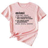 Damen-Hemd mit englischem Buchstaben „Mimi“, lässig, Rundhalsausschnitt, lockeres Kurzarmhemd