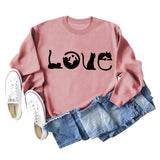 Süßes Katzen-Sweatshirt mit Rundhalsausschnitt und langen Ärmeln für Damen
