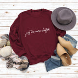 Pull col rond à manches longues pour femme, juste une lettre de plus, grande taille