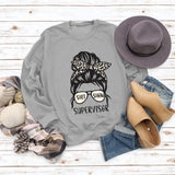 T-shirt col rond avec lettres pour femmes, pull ample imprimé Shit Show