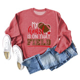 Mon cœur est sur ce terrain Sweat-shirt ample pour femmes