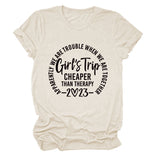 T-shirt ample à manches courtes et col rond pour filles, ratio de voyage, lettre