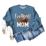 FOOTBALL MOM LETTERS Leopard Underlay Langarm Oversized Pullover Mädchen