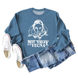 Not Today – Lockerer, langärmliger Pullover mit Vecna-Buchstaben-Aufdruck