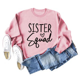 Sister Squad Love Bottom, Lockerer Rundhalsausschnitt, Lange Ärmel, Große Größe Sweatshirt Damen