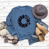 Women's Tops Sunflower Dog Print Casual Long-sleeved Sweatshirt