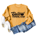 Paresseux Running Team lettre imprimé décontracté à manches longues pull à fond (femmes)