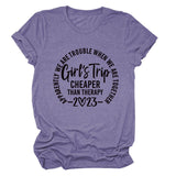 T-shirt ample à manches courtes et col rond pour filles, ratio de voyage, lettre