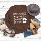 PUMPKIN SPICE IS MY LETTER LOVE PUMPKIN Rundhalsausschnitt Langarm-Sweatshirt für Damen in Übergröße