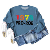 1973 PRO ROE Letter Ladies Bottoming Long Sleeve Sweater