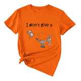 Damen-T-Shirt mit Aufschrift „I Don't Give A Funny Pattern“, lässig, kurzärmelig