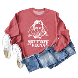 Not Today – Lockerer, langärmliger Pullover mit Vecna-Buchstaben-Aufdruck
