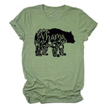 Hauts pour femmes Mama Bear T-shirt décontracté à manches courtes avec lettre pour femme