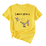 Damen-T-Shirt mit Aufschrift „I Don't Give A Funny Pattern“, lässig, kurzärmelig