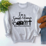 Round Neck Tops Long Sleeve Im A Simple Print Loose Sweatshirt