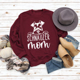 SCHNAUZER MOM Rundhals Brief frauen Sweatshirt Druck Lose Langarm