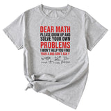 T-shirt à manches courtes et col rond imprimé lettre Dead Math, été décontracté