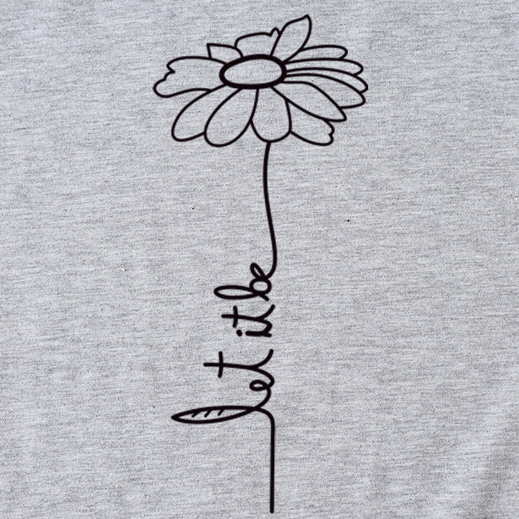 Simple Flower PaT-ShirtT-Shirtern LeT-Shirt IT-Shirt Be Casual ShorT-Shirt-sleeved Female T-Shirt