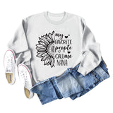 Meine Lieblings-Menschen rufen Sunflower Letter Love Rundhals Langarm Pullover