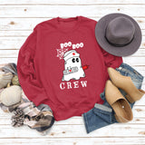 BOO BOO CREW Lettre Lâche Automne/Hiver Bas Manches Longues Pull Femme