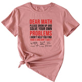T-shirt à manches courtes et col rond imprimé lettre Dead Math, été décontracté