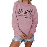 Be Still and Know – pull à manches longues et col rond pour fille, ample, avec lettres imprimées, grande taille, à la mode