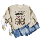 In A World Full Fashion Letter Love Leopard Print Round Neck Long Sleeve Sweater Women